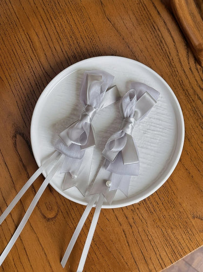 / BlackGold Bowknot Silver Champagne Hairclip