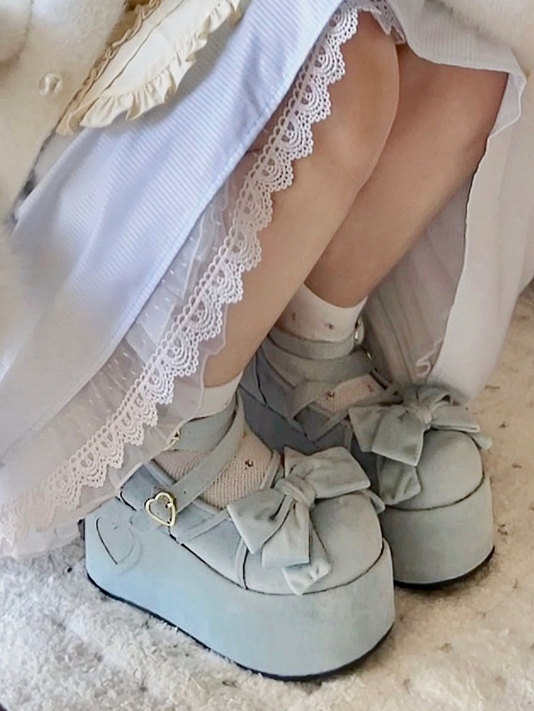 Sweet for Janes Decor Mary Lolita mit Schleife, blaues Plateau