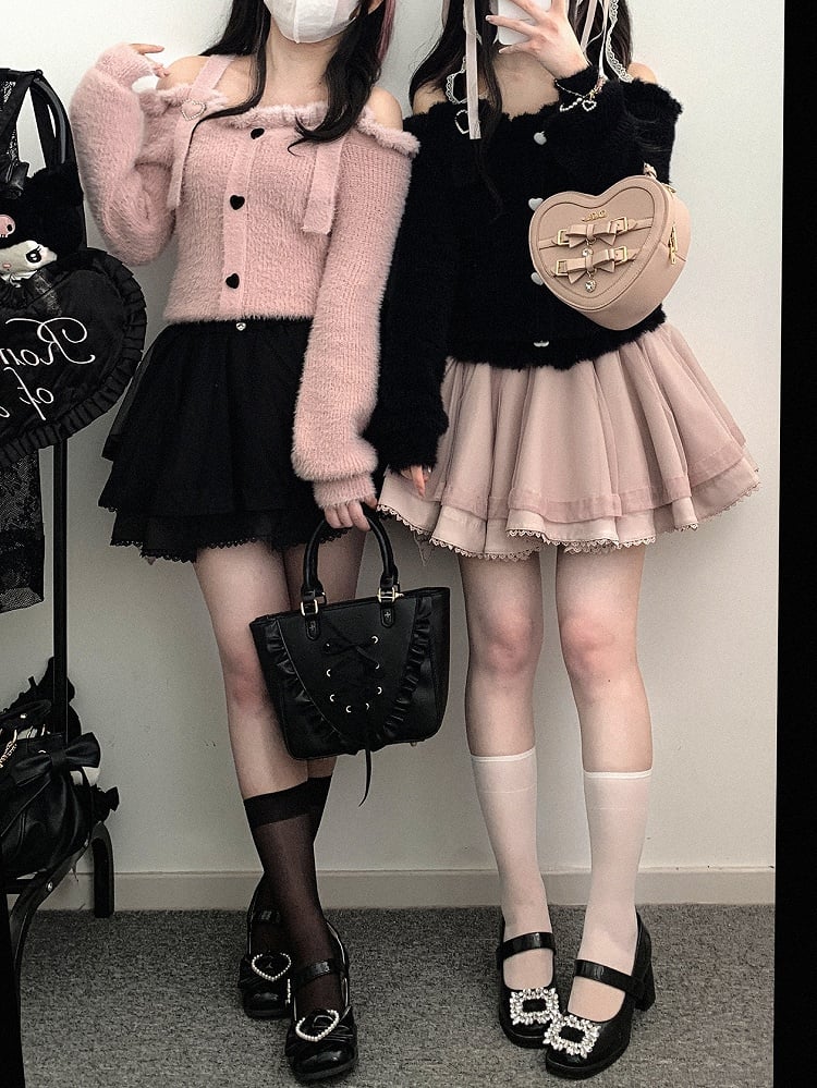 ジライケイ ブルー オフショルダー ネックライン ランドマインスタイル セーター