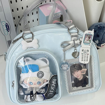 Carrying in with Options Blue Casual Ita Triple PU Silver Bag