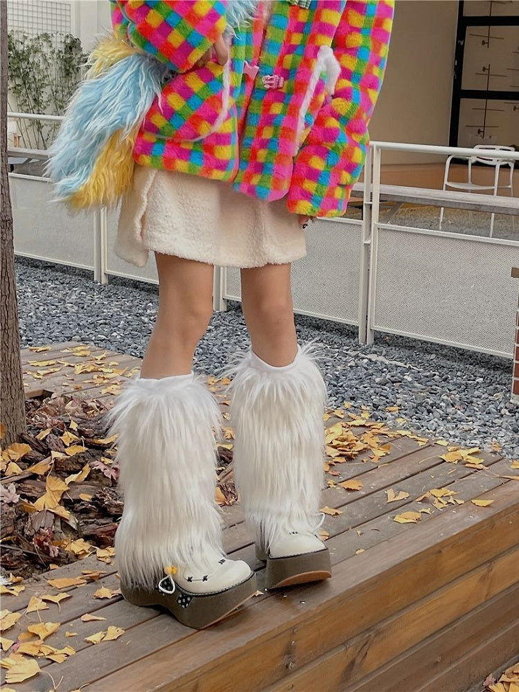 Warmers White Y2K 20CM/30CM/40CM Leg Shaggy