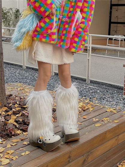 Warmers White Y2K 20CM/30CM/40CM Leg Shaggy