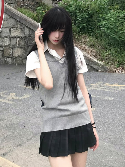 Letter Options 8 Preppy Uniform Vest JK Color Embroidery Style