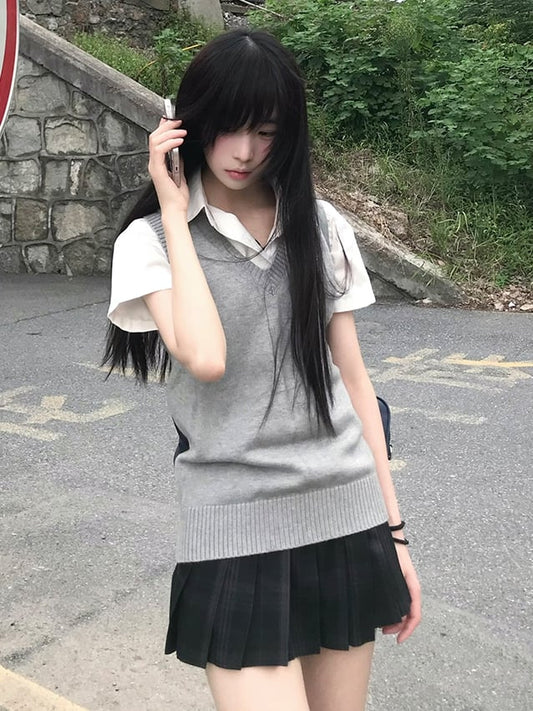 Letter Options 8 Preppy Uniform Vest JK Color Embroidery Style