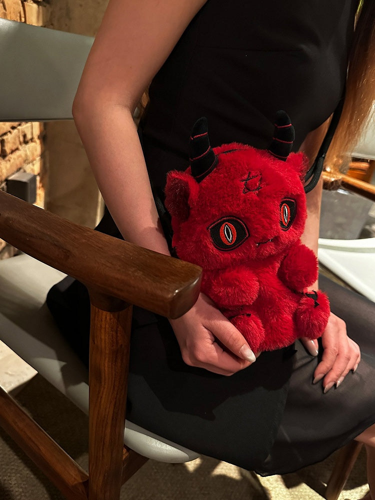 Y2Kぬいぐるみバッグ レッドデビルゴシック