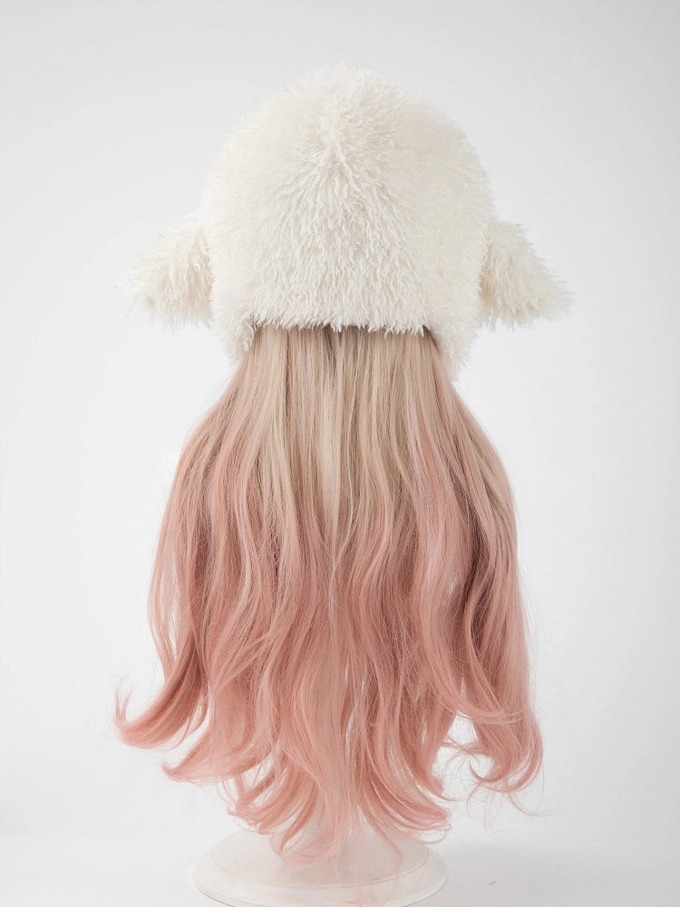 Lamb Hooded Fluffy Hat White Ear