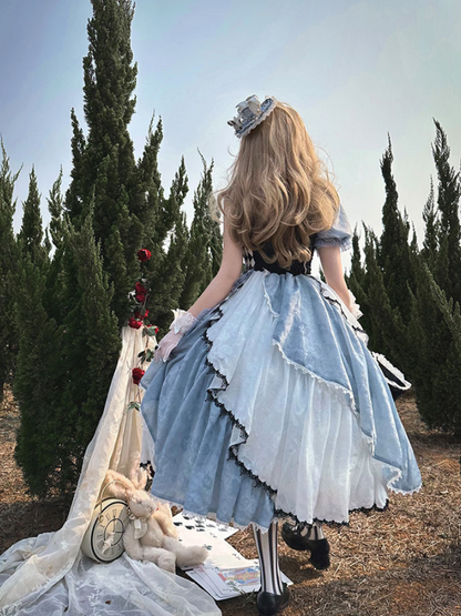 不思議の国のアリス アシンメトリーチェックドレス