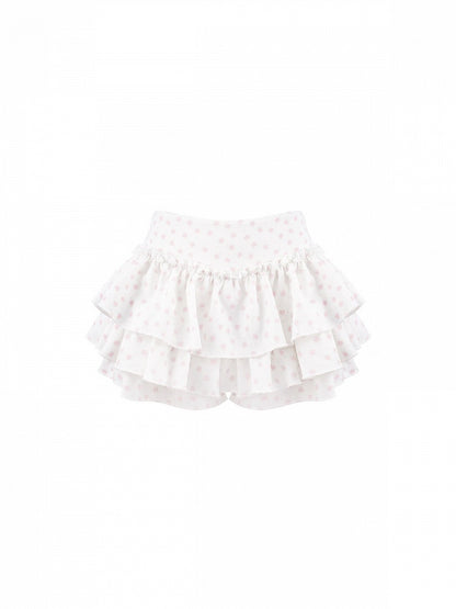 Tiered Skirt White Floral Built In Shorts Sweet - serendipity