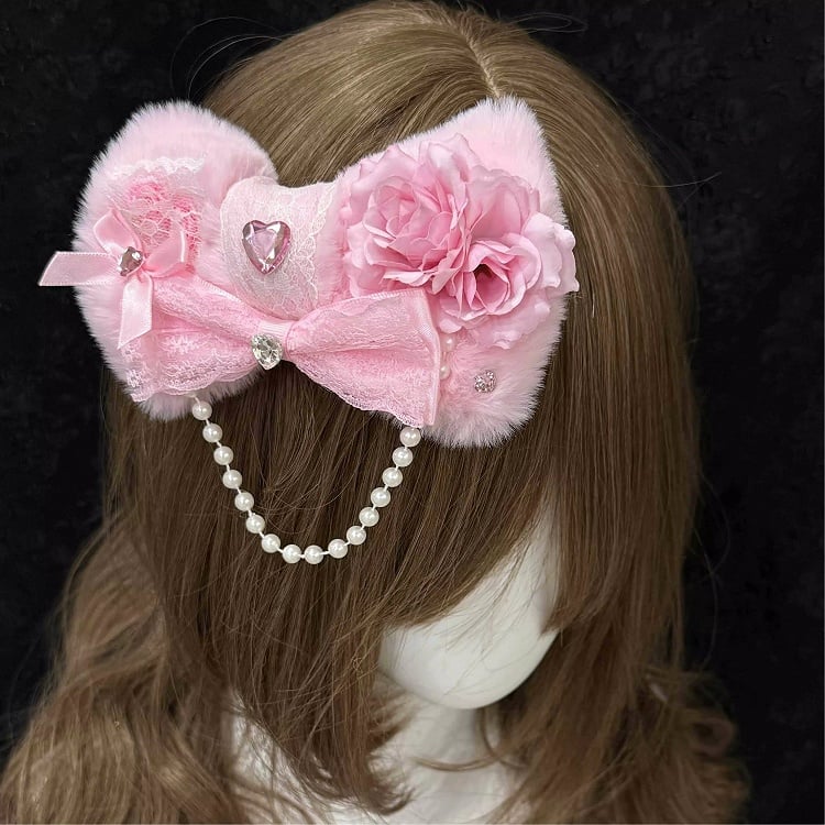 Colors Sweet Hime with Floral Hairclip - Lolita Style 2 Pink