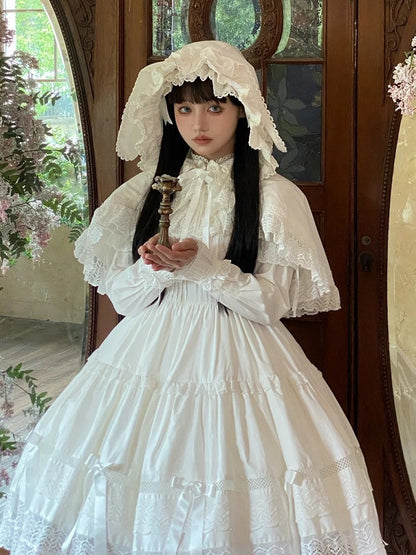 バニーパープルケープフードホワイト耳ブルー /