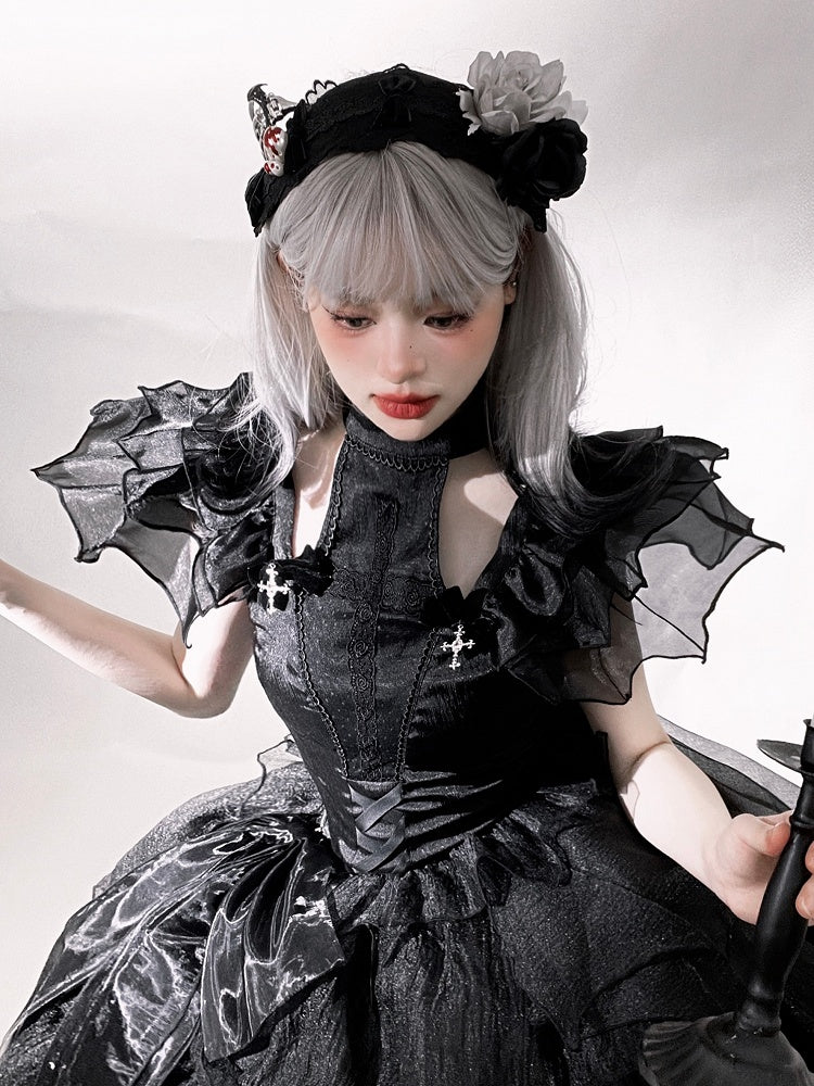 Rosen Gothic Lolita Schwarzes Haarband