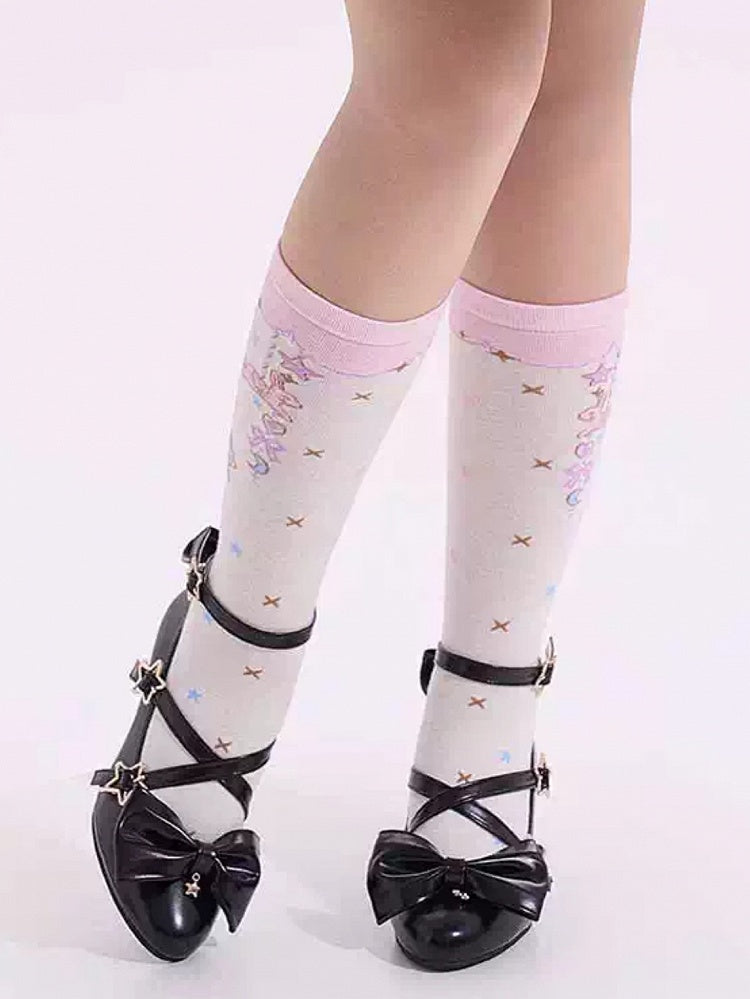 バックルボウのブラックヒール、スターハイトップストラップ