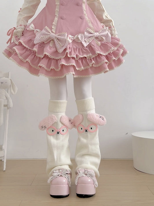 Leg Pink Glasses Bunny - 53cm Warmers