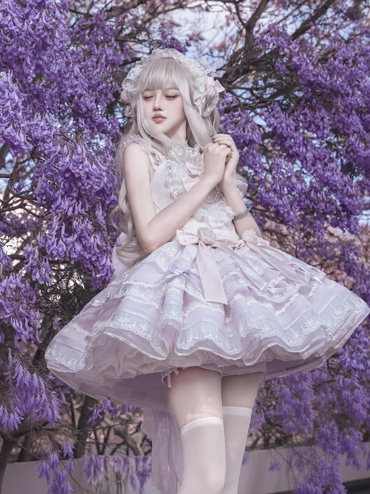 Light Purple Bow Hairband with Lace Detail - OCELOT