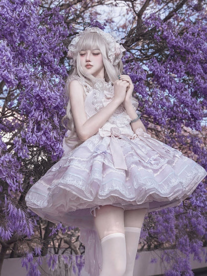 Light Purple Bow Hairband with Lace Detail - OCELOT