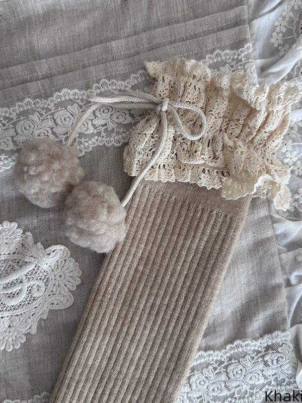 Pom-Pom Colors Lace 5 Decorations Trim Stockings with