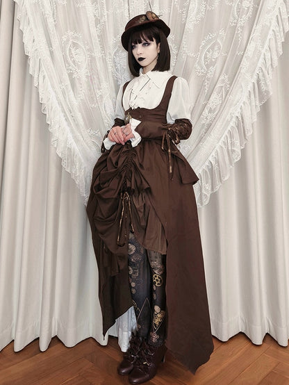 Brown Steampunk Lolita Under Bust Gothic Waistcoat