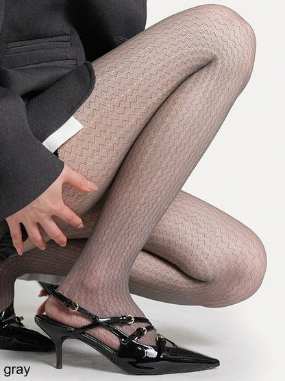 Wave Pattern Opaque Tights, 4 Colors - ModaSwings