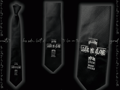 Tie Y2K Black Punk Cross Applique