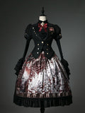 Taille Rot Korsett Schach Rock Gürtel Print Thema Lolita