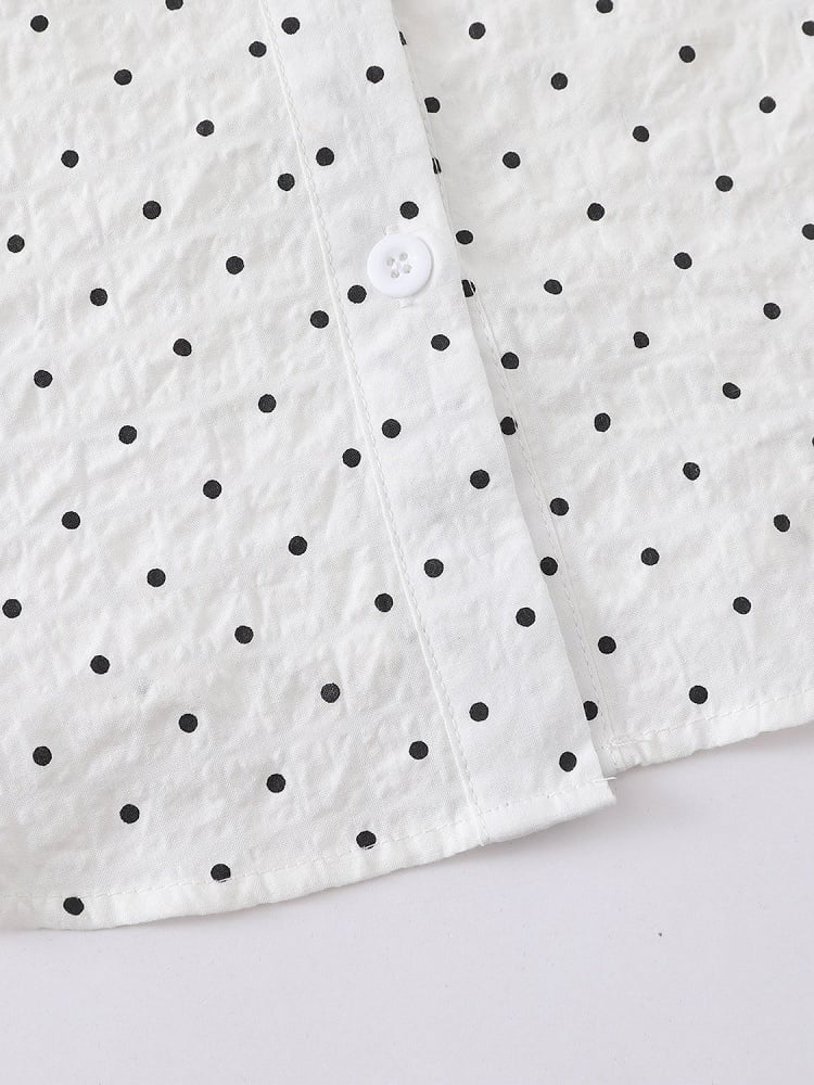 White Short Sleeve Shirt with Musical Note Print - Languid Park