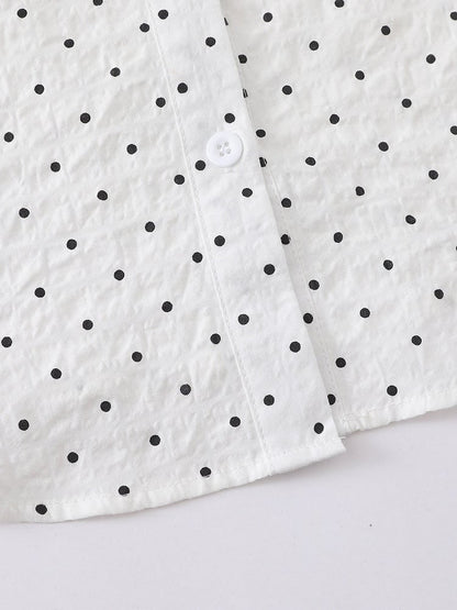 White Short Sleeve Shirt with Musical Note Print - Languid Park