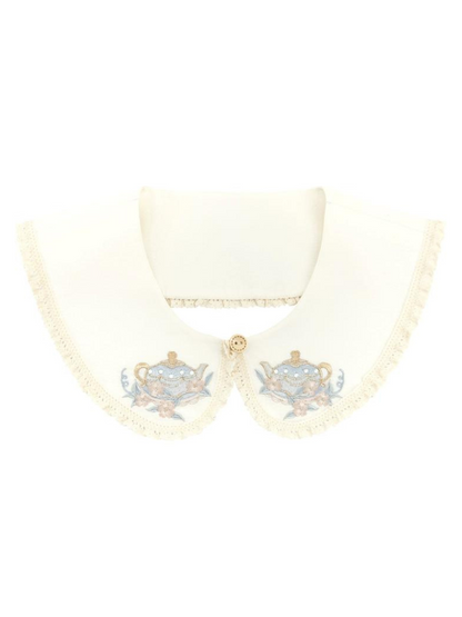 Sweater Collar Little Apron Dress + Faux Retro Flower