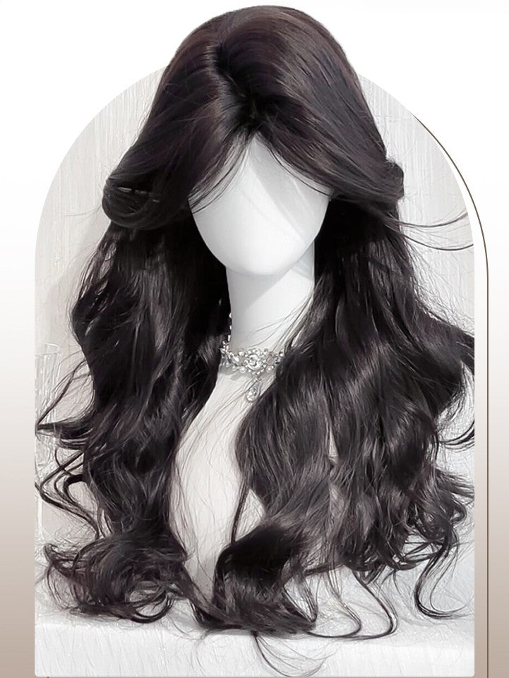 ティー 68CM ウィッグ 長さ 前髪 黒 ウェーブ