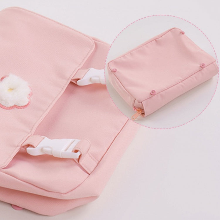 Plush And Pink Canvas Bag Backpack Lamb White Detachable Set