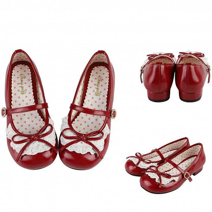 Runde Schleife Rote Spitze Janes Akzent Mary Heels Toe Trim 2,2 CM/4,3 CM Geknotet