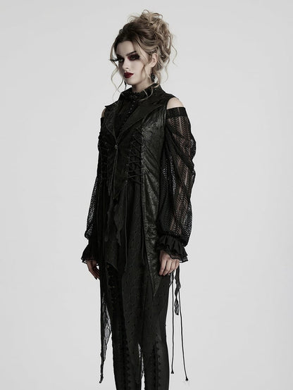 Vest Dark Asymmetric Alien Black Goth