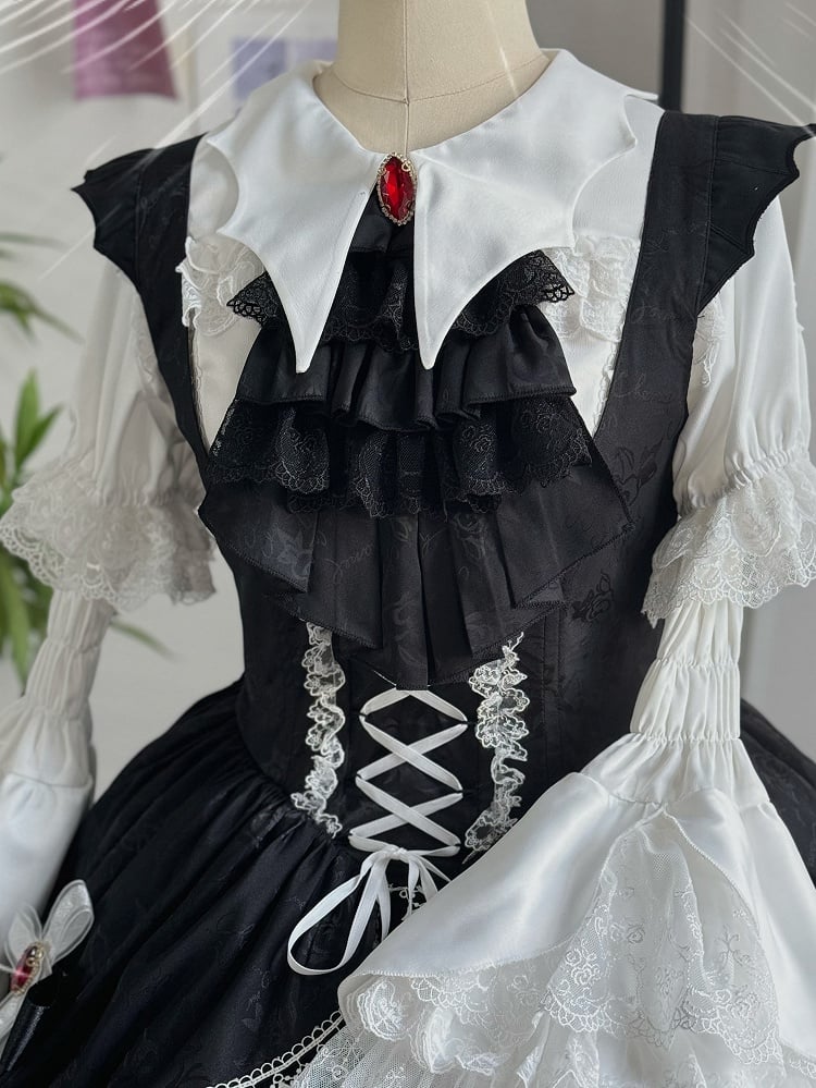 Tie Black Jabot