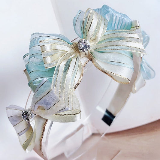 Rhinestone Decorated Pink/Blue Bowknot KC Lolita Sweet