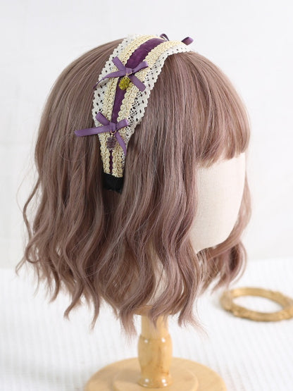 Cute Charm Grape Bowknot Purple Green / Lolita KC Lace With