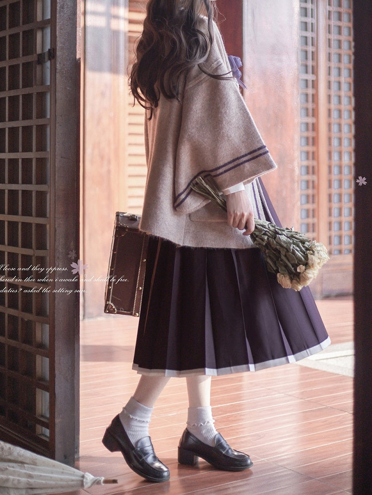 apricotfarbene Strickjacke mit Trägern zum Binden vorne