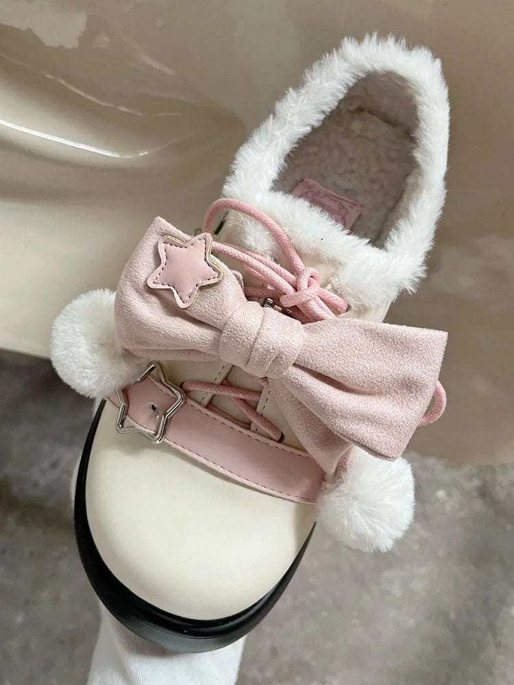 Accents Winter Star Fleece-Lined Sweet Beige Pink - Plateauschuhe