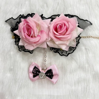 Strass 4 Design mit Herz Spitze Bowknot Floral Optionen Trim Ring verziert Armband