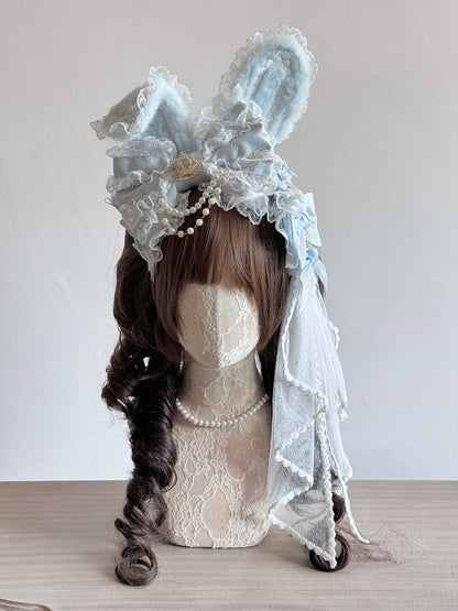 Hairclip Rabbit KC Set Hair + 3-Piece Luxurious Heart-shaped Accessory - Bow Ear