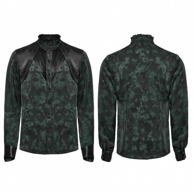Black Green Men's Gothic Shirt