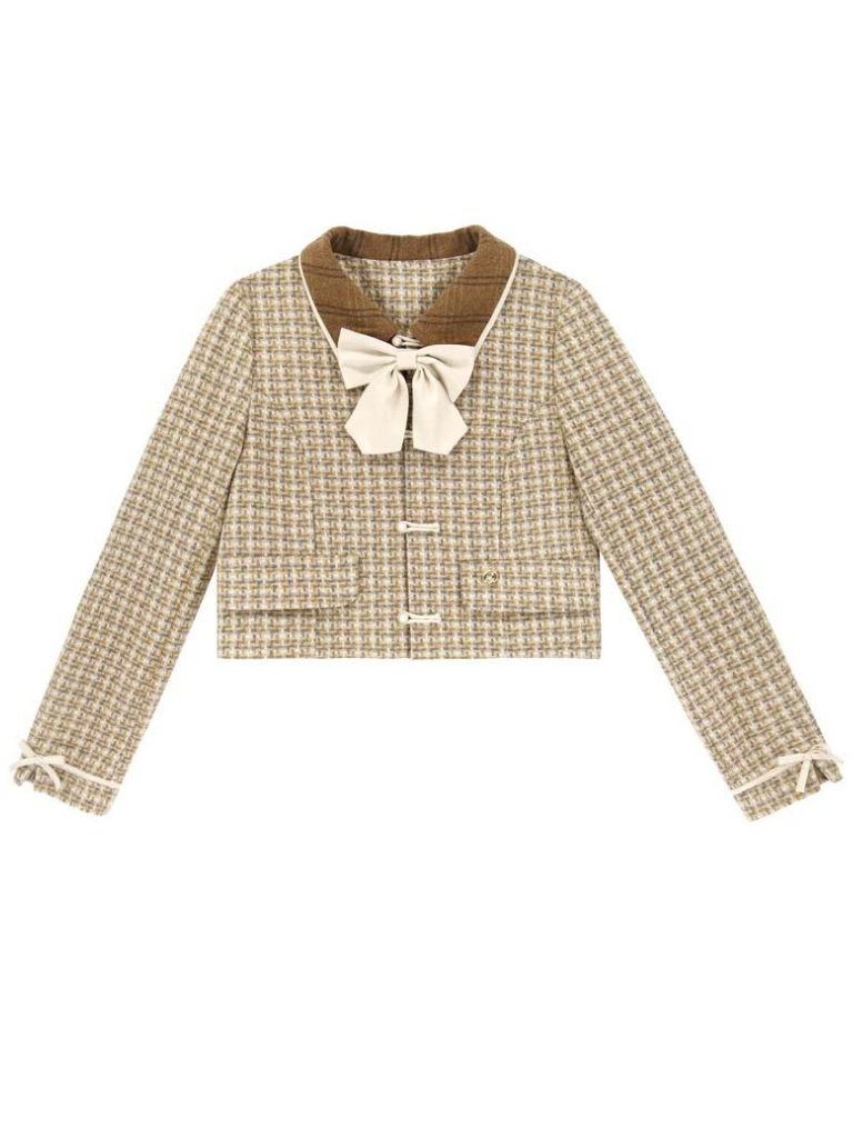 Retro Check + Blouse Flared Jacket + Girl Skirt