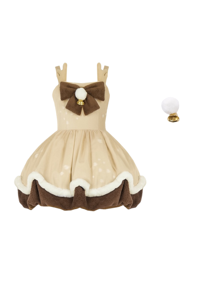 レッグサスペンダー+スカートケープブラウンファーウォーマーファー