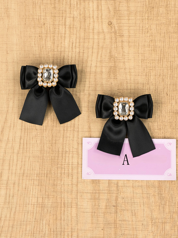 Bow Kei | Hairclips 10 Jirai with Rhinestone Options Butterfly Elegant Square