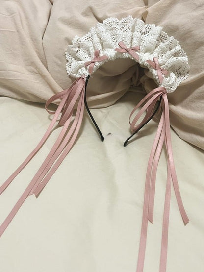 Options Bows KC Ribbon Streamers – Color Lolita White and 6 Lace with Ruffled