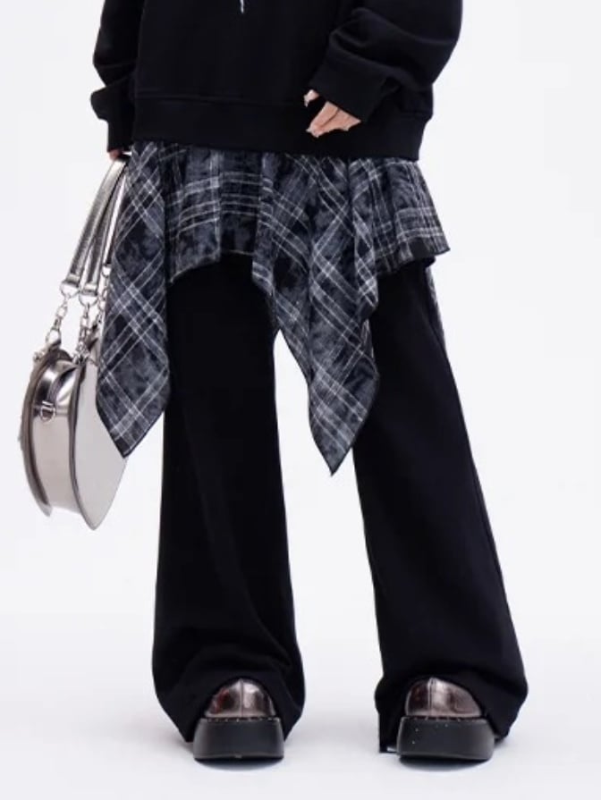 Schwarze Hose mit weitem Bein