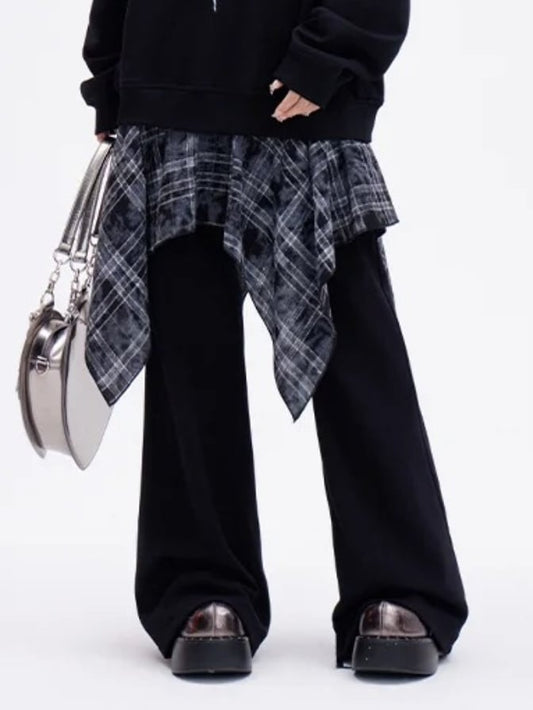 Schwarze Hose mit weitem Bein