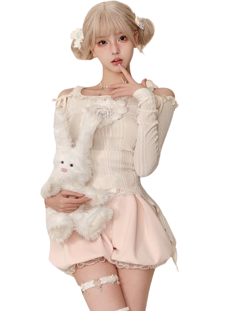 Milk Top Asymmetrisch Erdbeere + Hose