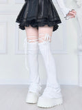 White Style Leg Criss-Cross - Straps Self-Tie Warmers Landmine