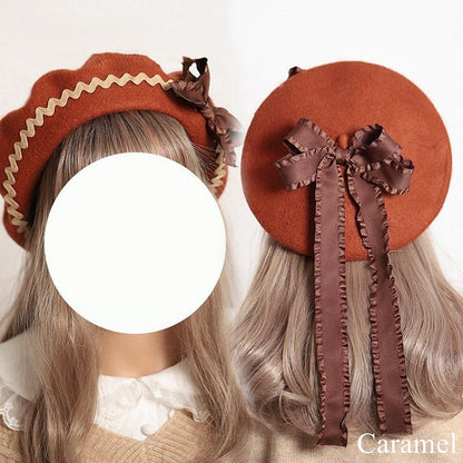 – Color Embellished Bows 12 Beret Options Ruffled