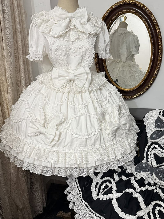 Robe OP dentelle col oreilles de lapin blanches