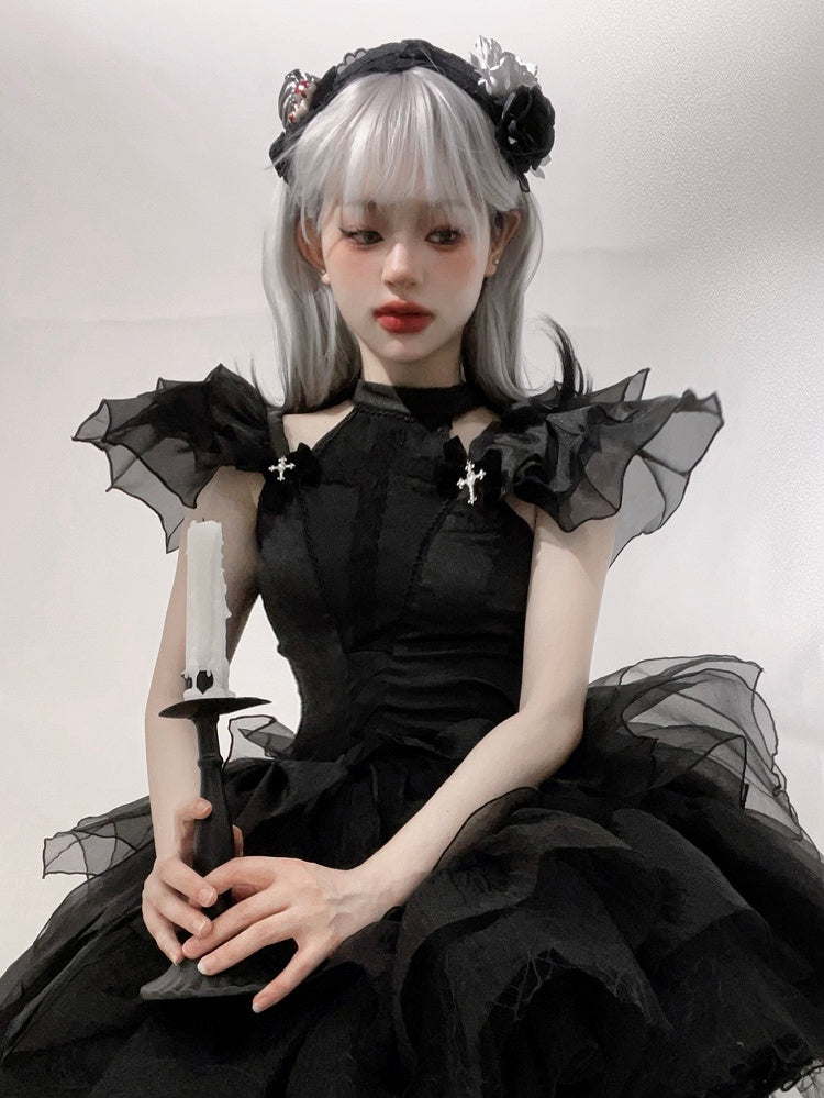 Rosen Gothic Lolita Schwarzes Haarband